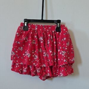 Old Navy Vibrant Red Floral Swing Skort, 5T